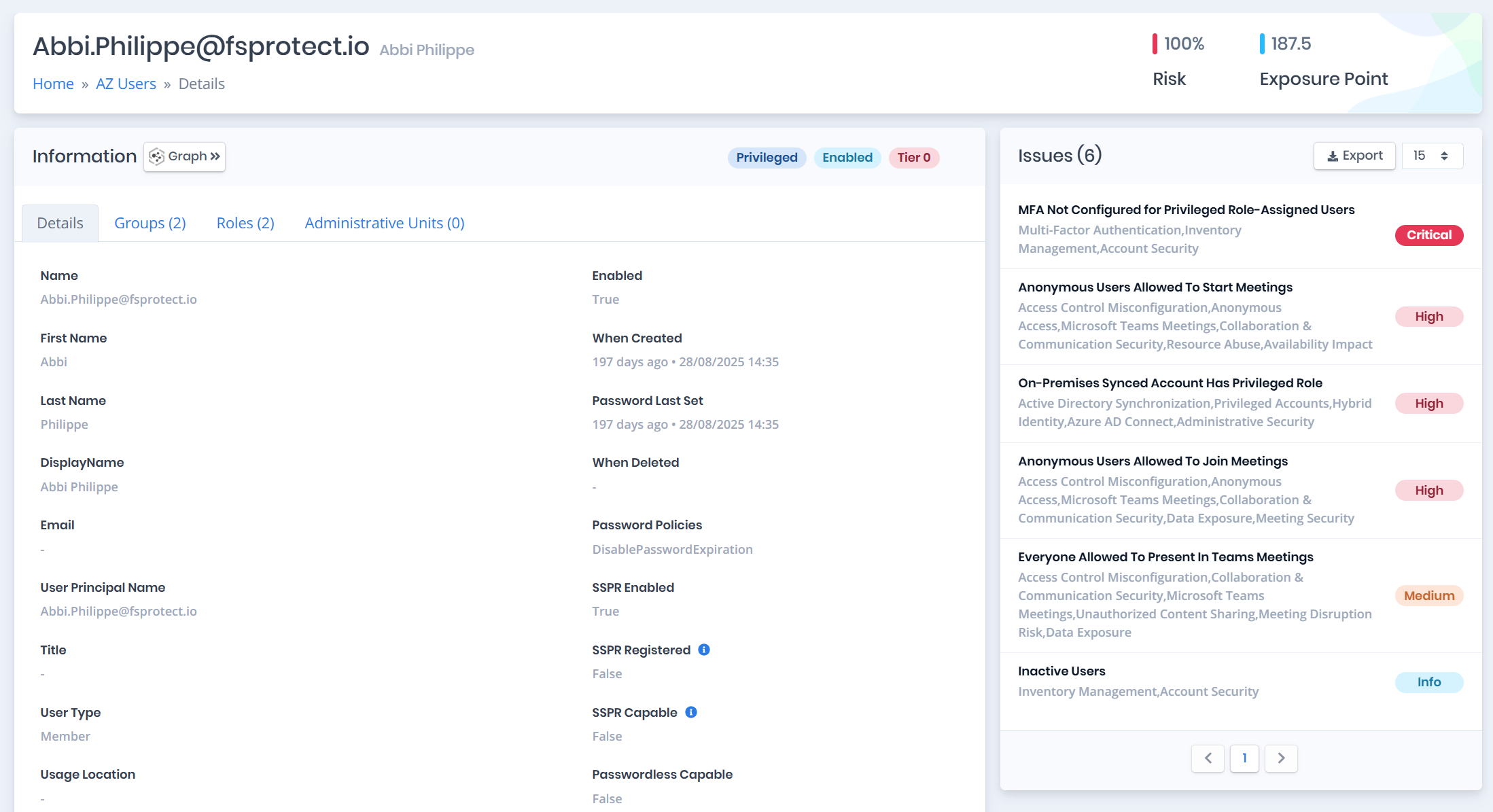 Risk & Exposure Scoring
